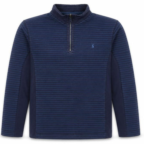 Joules Men's Blue Striped 1/2 Zip Hoodie - Size L