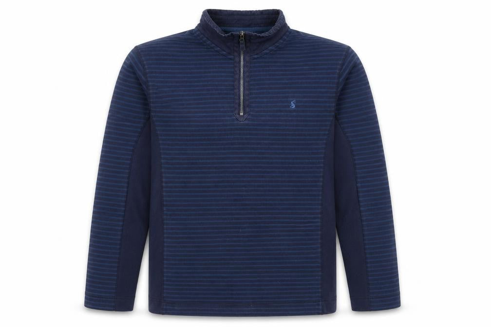 Joules Men's Blue Striped 1/2 Zip Hoodie - Size L