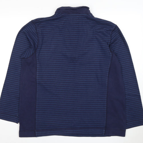 Joules Men's Blue Striped 1/2 Zip Hoodie - Size L