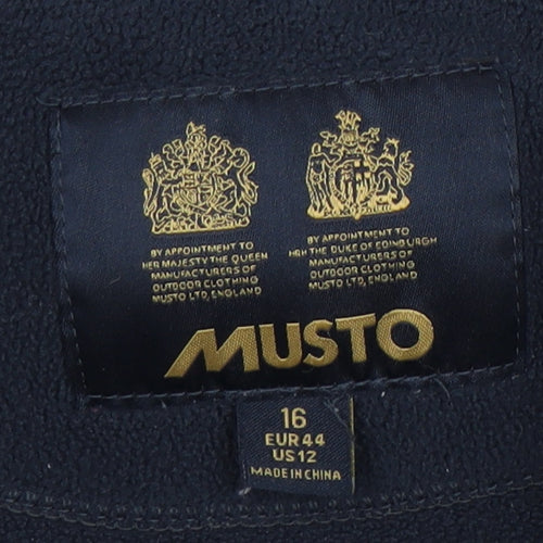 Musto Women's Fleece Jacket Blue Size 16 Casual Zip