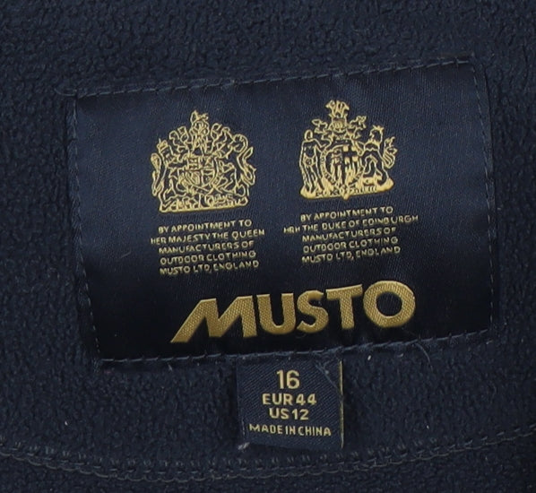 Musto Women's Fleece Jacket Blue Size 16 Casual Zip