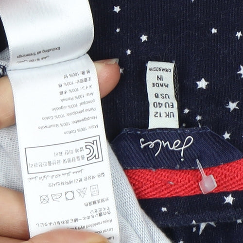Joules Women's Blue Star Dress Size 12 Boat Neck Jersey