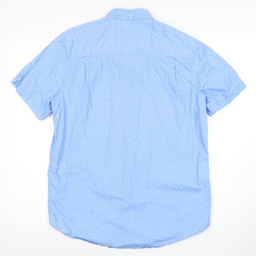 Ben Sherman Men's Blue Polka Dot Short Sleeve Shirt - S