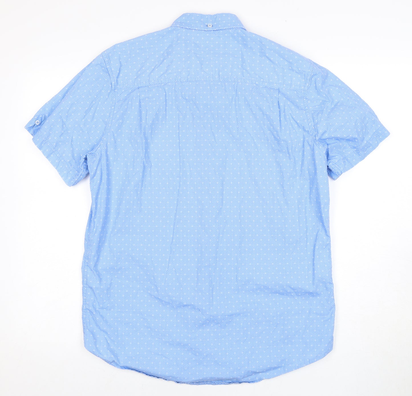 Ben Sherman Men's Blue Polka Dot Short Sleeve Shirt - S