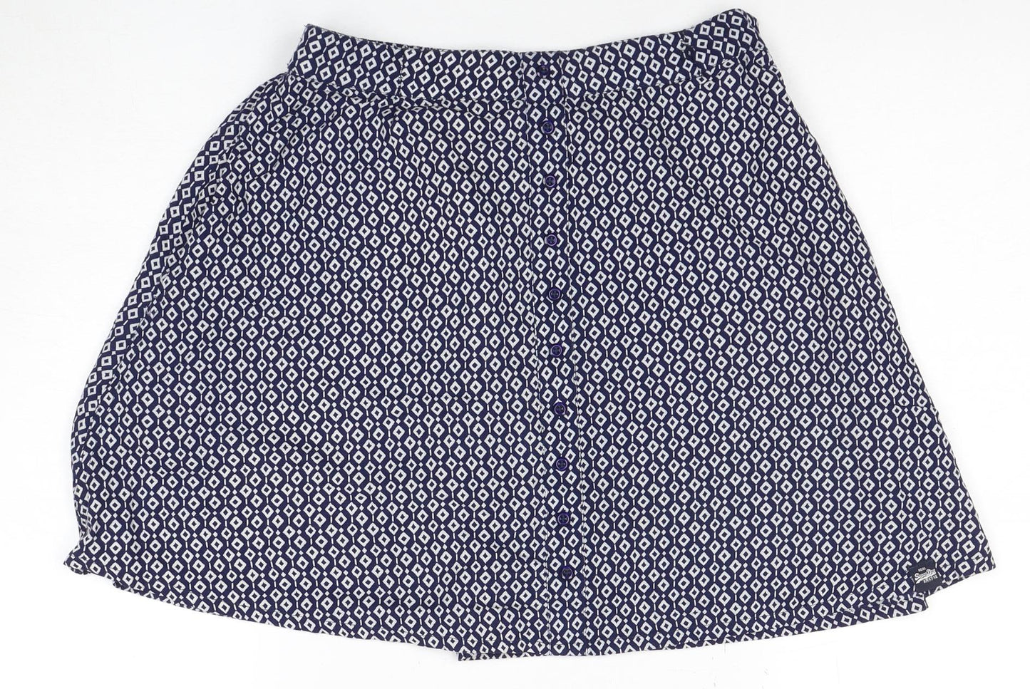 Superdry Women's Blue Geometric Skirt, Size S