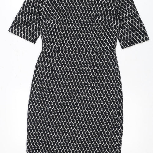 L.K. Bennett Women's Black Geometric Pencil Dress