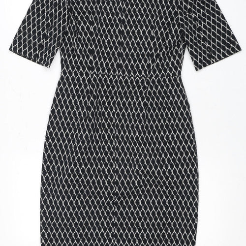 L.K. Bennett Women's Black Geometric Pencil Dress