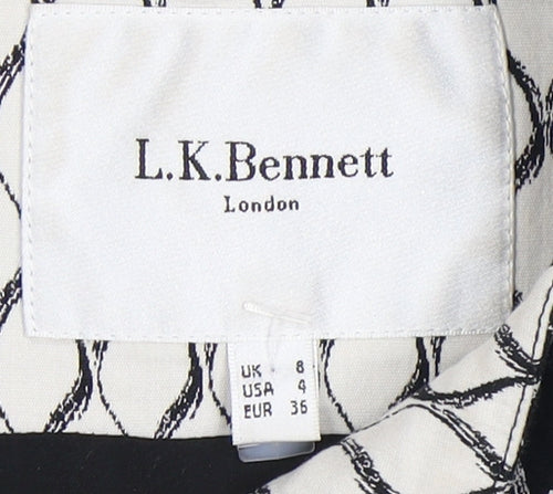 L.K. Bennett Women's Black Geometric Pencil Dress