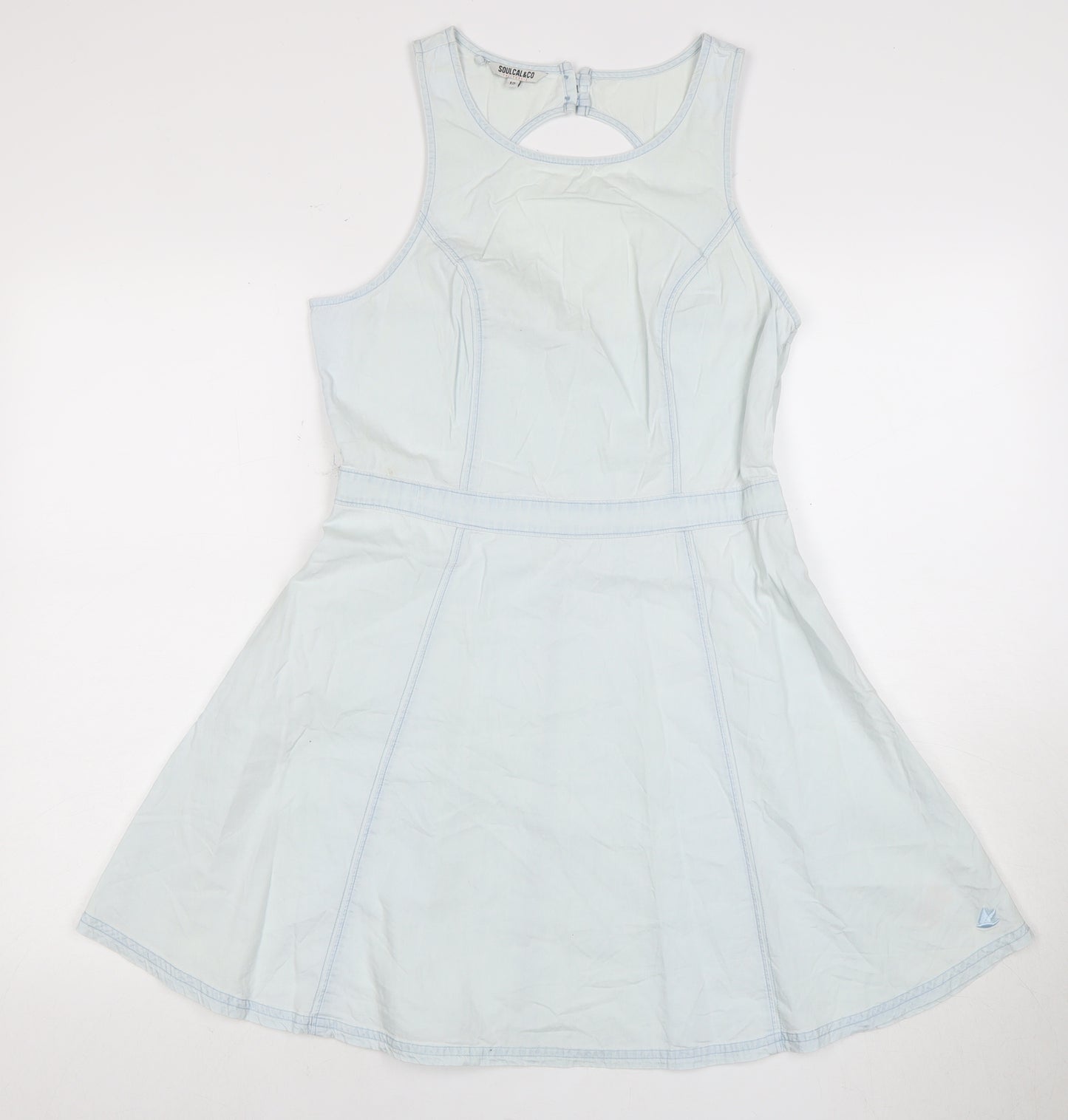 SoulCalCo Women's Blue Fit & Flare Dress Size 12