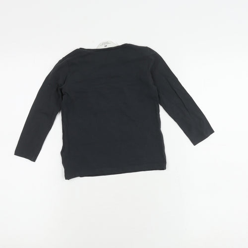 H&M Teens Black Glitter Star Long Sleeve T-Shirt