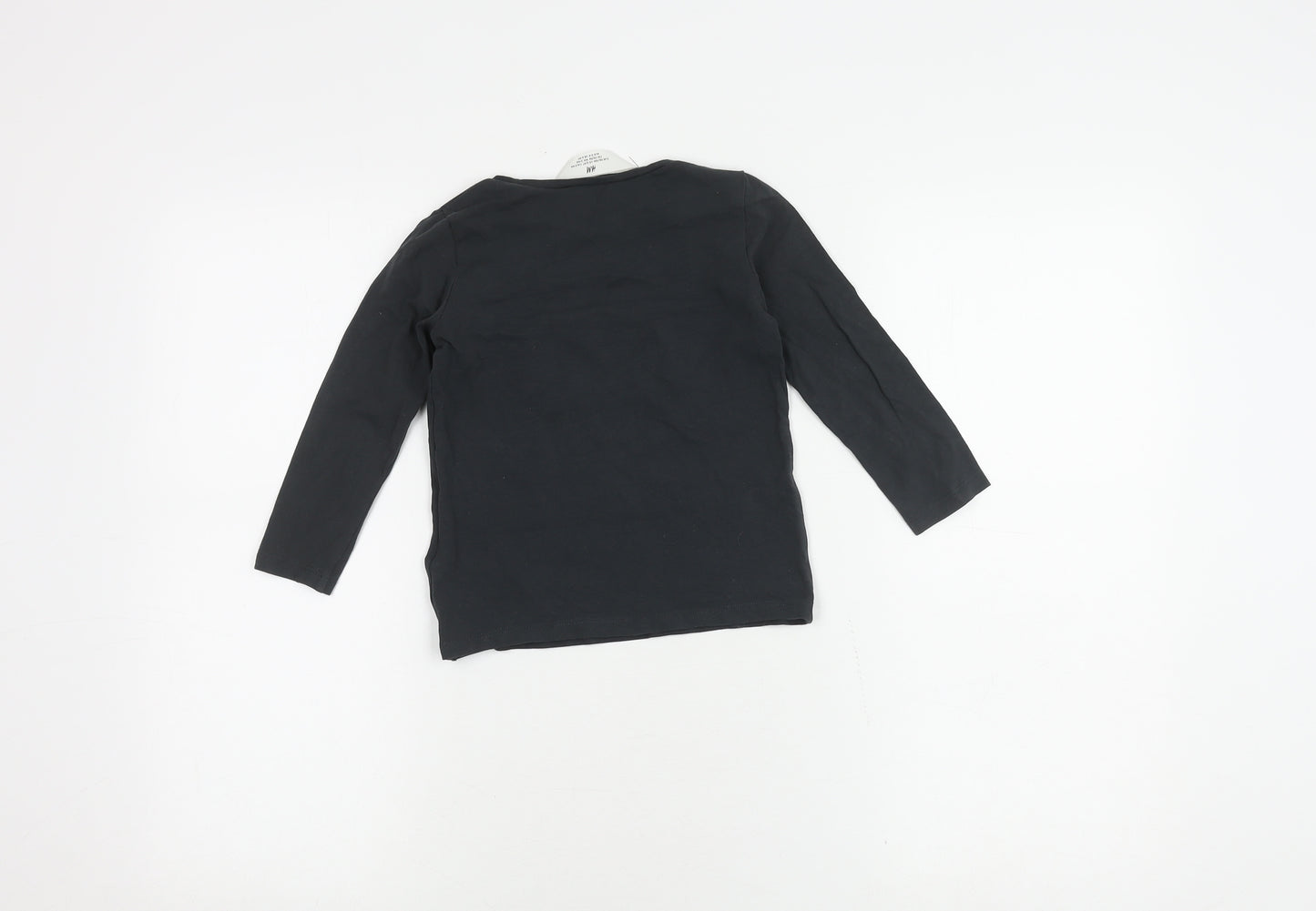 H&M Teens Black Glitter Star Long Sleeve T-Shirt