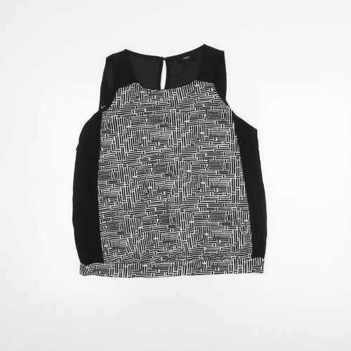 Next Women's Black Geometric Blouse, Size 14