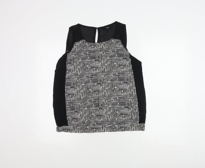 Next Women's Black Geometric Blouse, Size 14