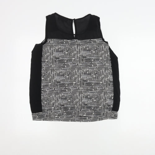 Next Women's Black Geometric Blouse, Size 14