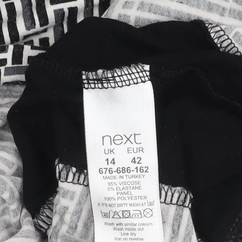 Next Women's Black Geometric Blouse, Size 14