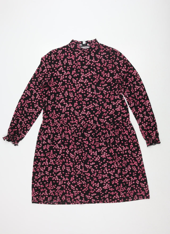 Warehouse Women's Black Floral Long Sleeve Dress Size 14