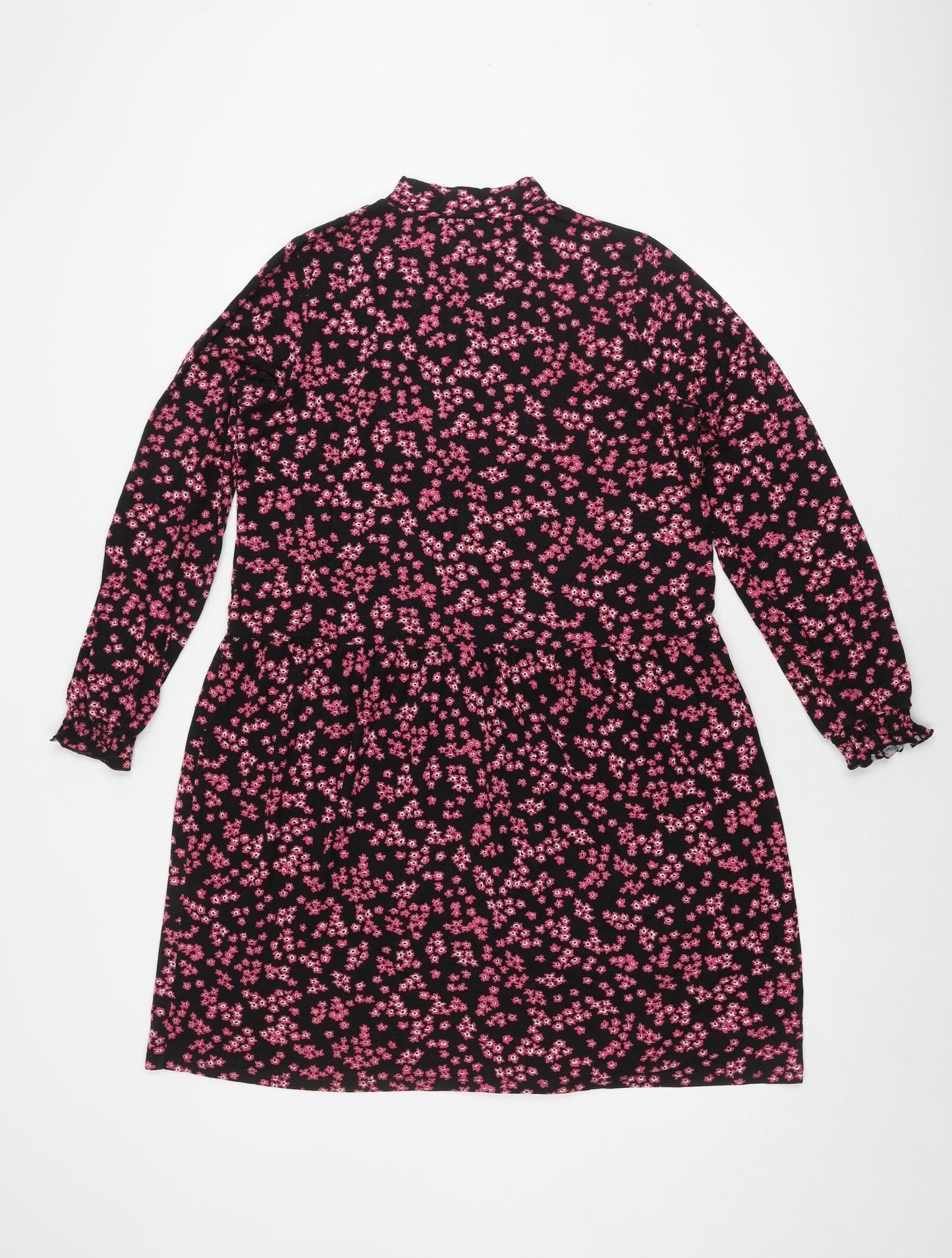 Warehouse Women's Black Floral Long Sleeve Dress Size 14