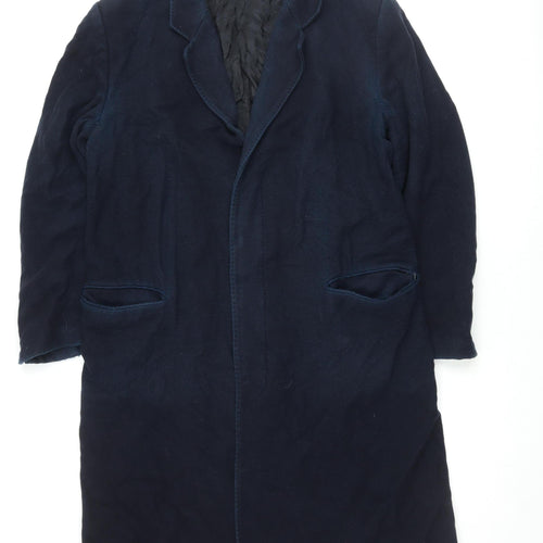 Skopes Men's Blue Wool Blend Overcoat, Size 42 L