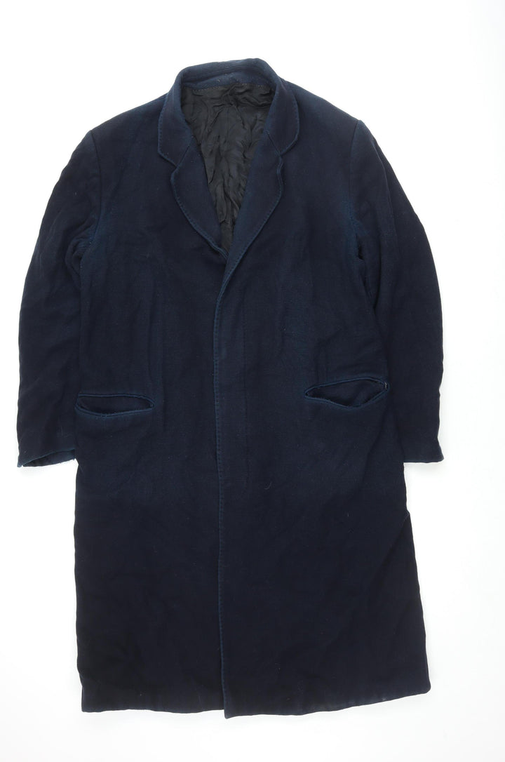 Skopes Men's Blue Wool Blend Overcoat, Size 42 L