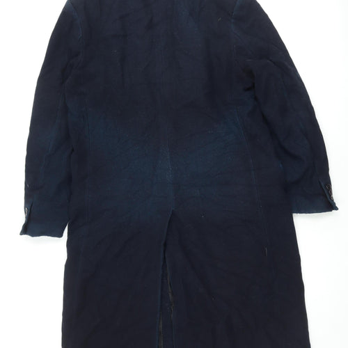 Skopes Men's Blue Wool Blend Overcoat, Size 42 L