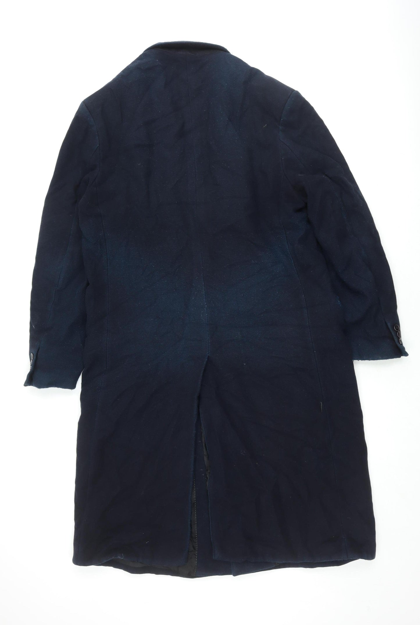 Skopes Men's Blue Wool Blend Overcoat, Size 42 L
