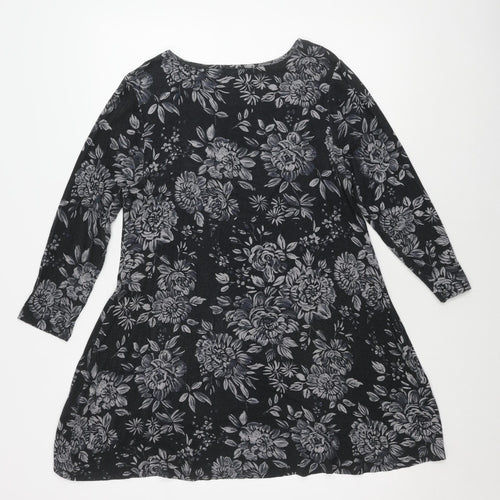 Laura Ashley Women's Black Floral Blouse, Size 12