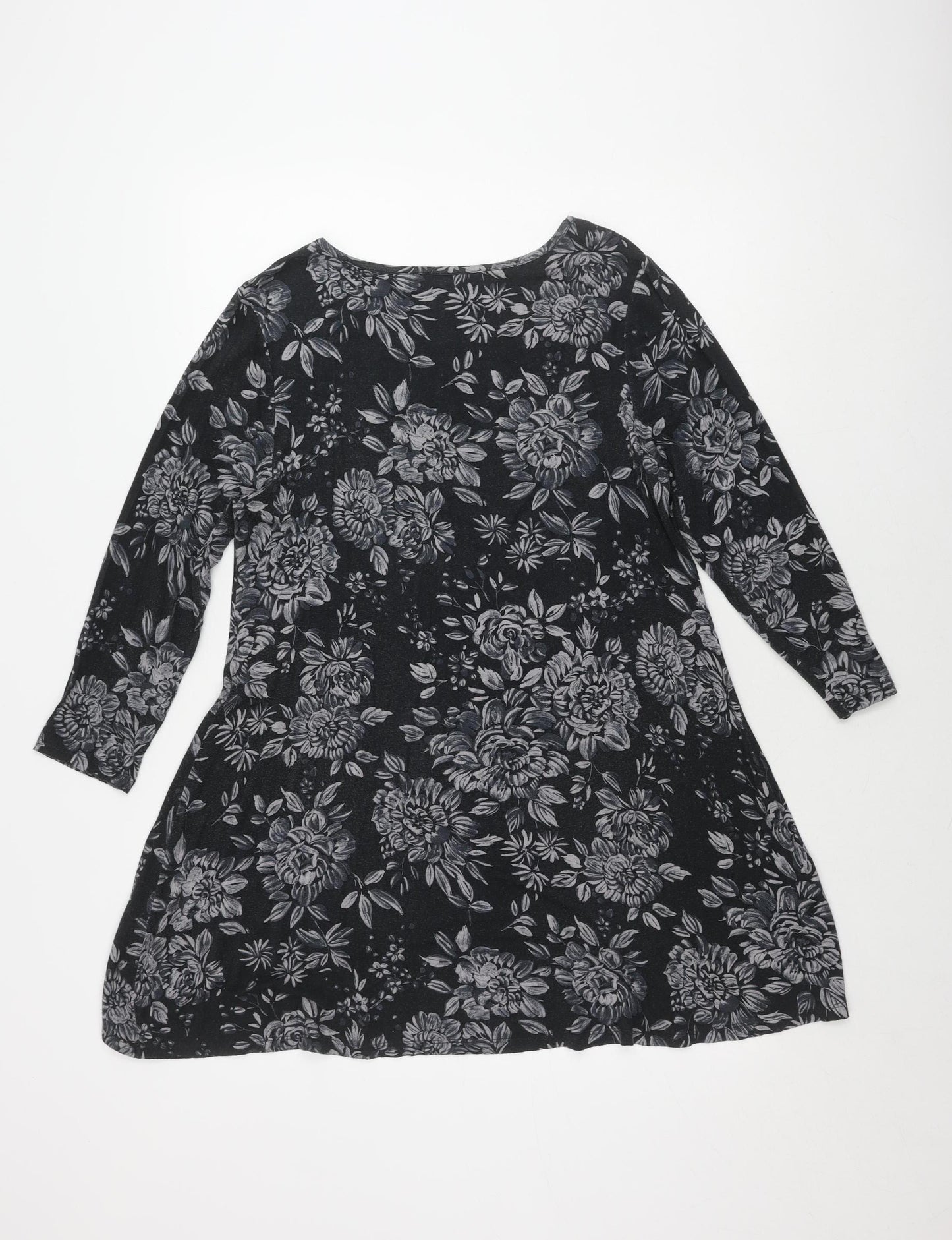Laura Ashley Women's Black Floral Blouse, Size 12