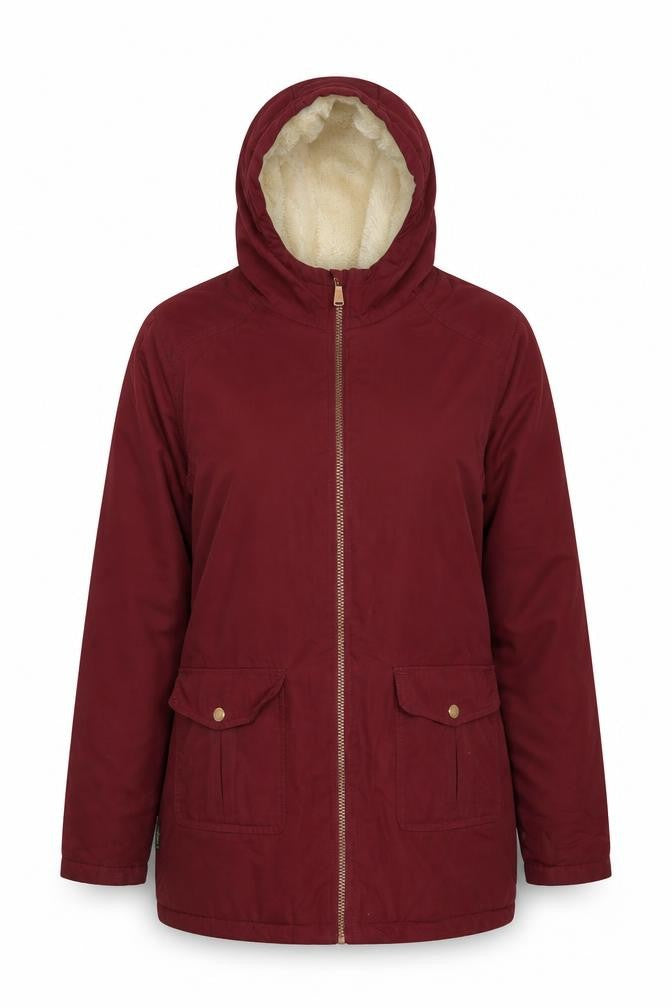 Front view of Gelert Women's Red Hooded Parka Jacket, size 12