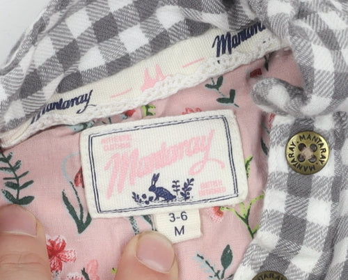 Mantaray Girls Grey Check Button-Up Shirt, 3-6 Months