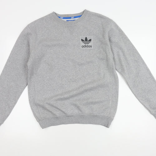 Adidas Men's Grey XS Pullover Sweatshirt with Logo