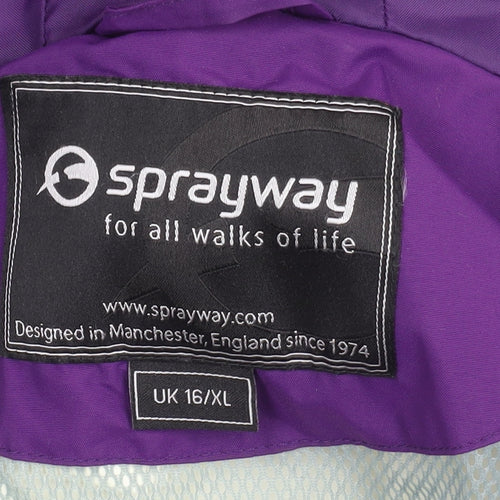 Sprayway Women's Purple Waterproof Rain Jacket, Size 16