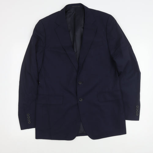 Jaeger Men's Blue Wool Blazer, Size 40R Formal Wear