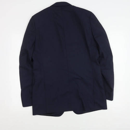 Jaeger Men's Blue Wool Blazer, Size 40R Formal Wear