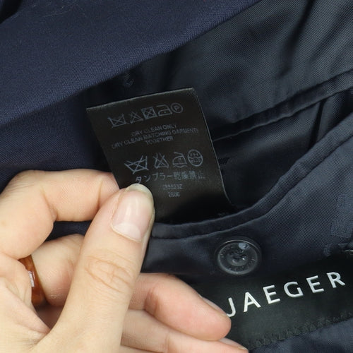 Jaeger Men's Blue Wool Blazer, Size 40R Formal Wear
