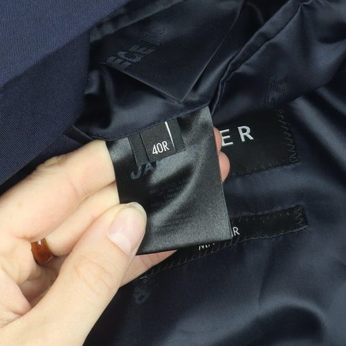 Jaeger Men's Blue Wool Blazer, Size 40R Formal Wear
