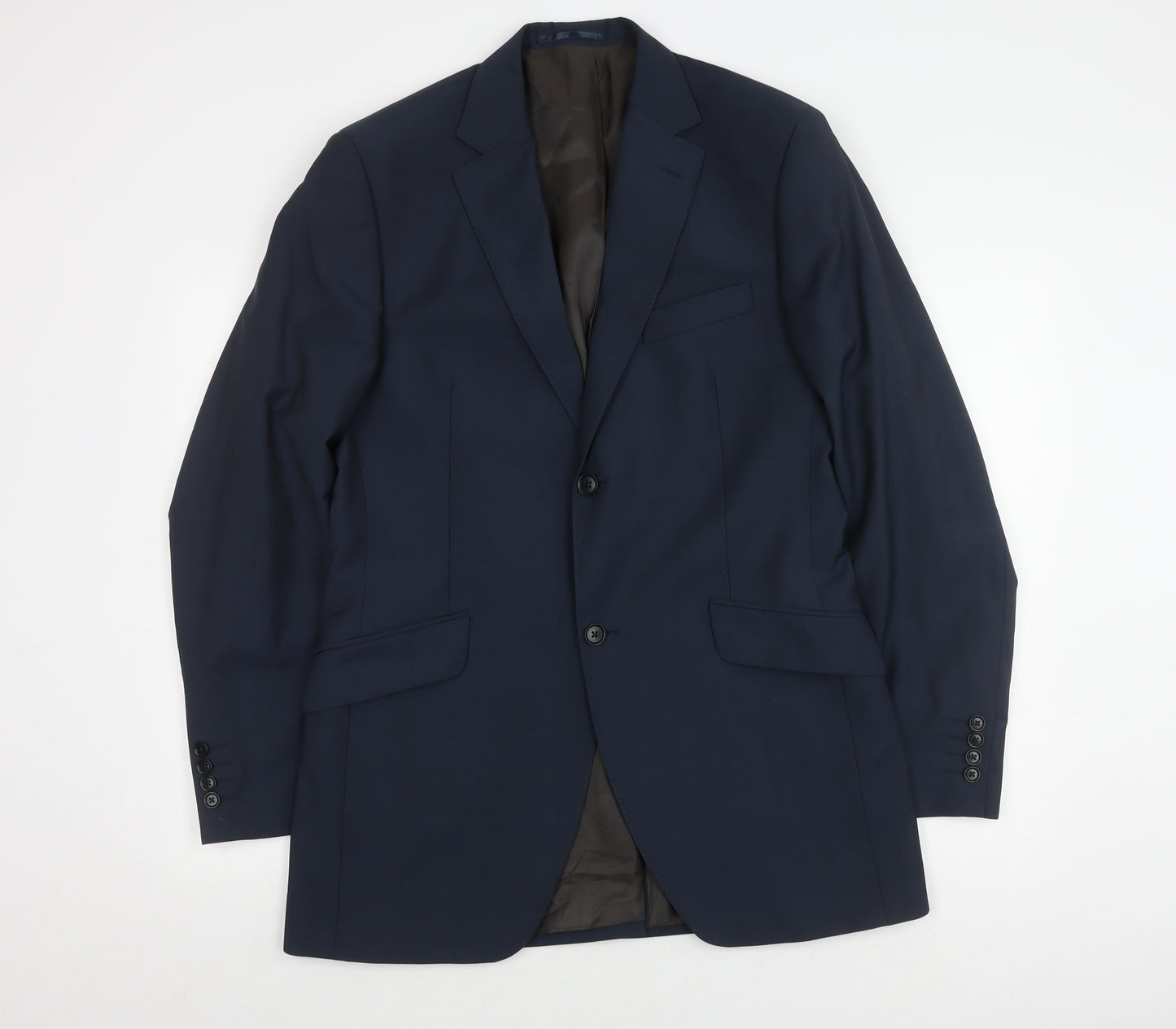 Austin Reed Men's Blue Wool Blazer 40L Notch Lapel