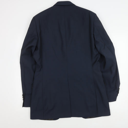 Austin Reed Men's Blue Wool Blazer 40L Notch Lapel