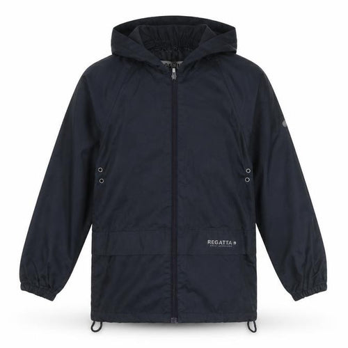 Regatta Boys Black Rain Coat 9-10 Years Hooded Waterproof