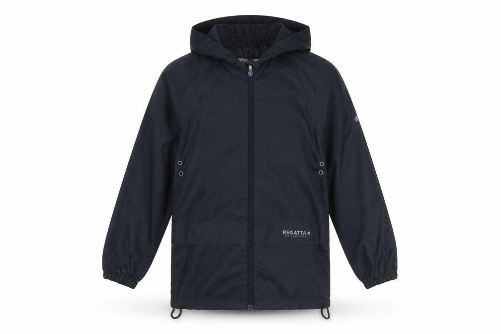 Regatta Boys Black Rain Coat 9-10 Years Hooded Waterproof