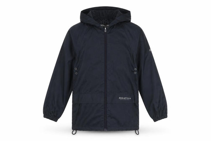Regatta Boys Black Rain Coat 9-10 Years Hooded Waterproof