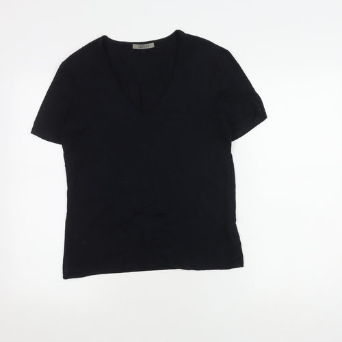 Jaeger Women's Black V-Neck T-Shirt, Size M