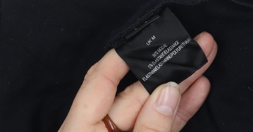 Jaeger Women's Black V-Neck T-Shirt, Size M