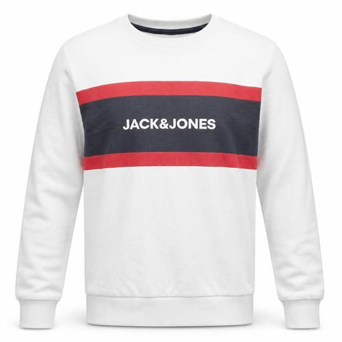 Jack & Jones Men's White Graphic Pullover Sweatshirt M