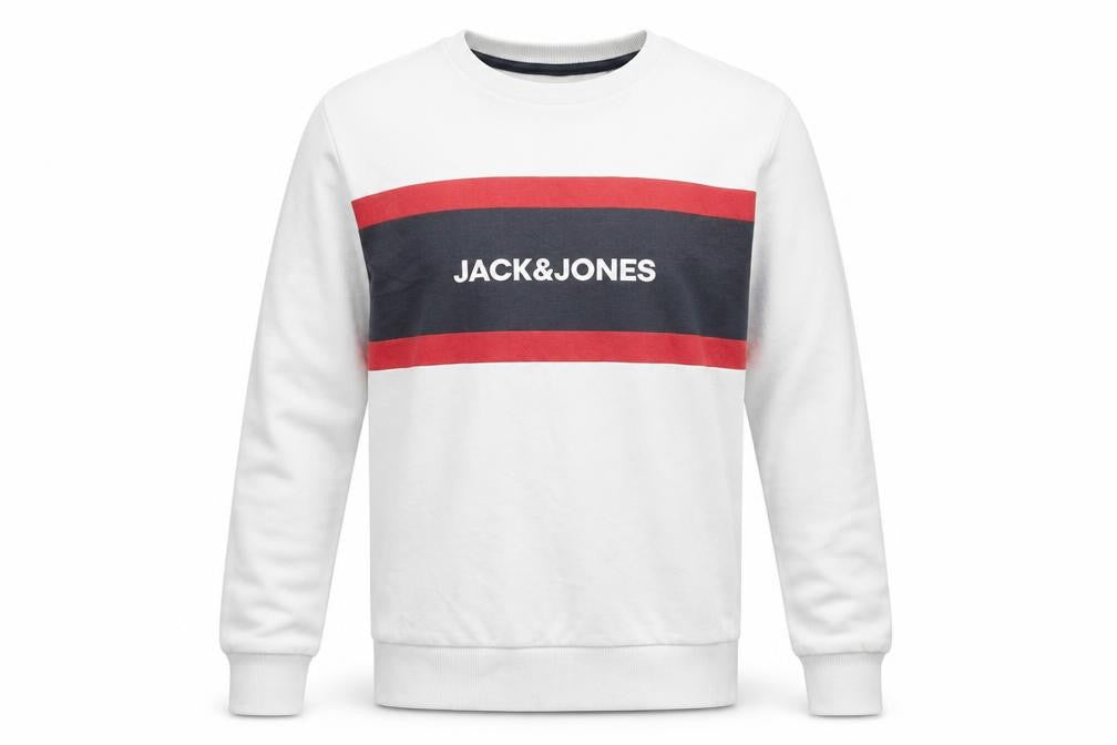 Jack & Jones Men's White Graphic Pullover Sweatshirt M