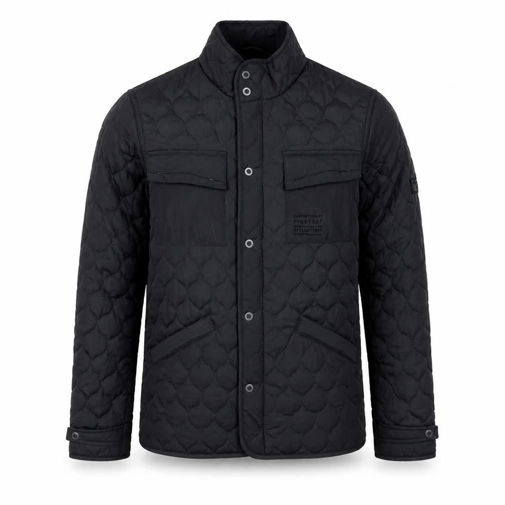 Front view of Firetrap Men's Black Quilted Jacket S Casual