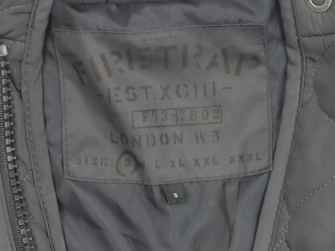 Firetrap Men's Black Quilted Jacket S Casual