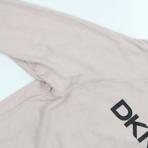 DKNY Women's Pink Logo Pullover Hoodie, Size S