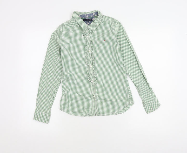 Tommy Hilfiger Green Check Button-Up Shirt - Girls Size 12