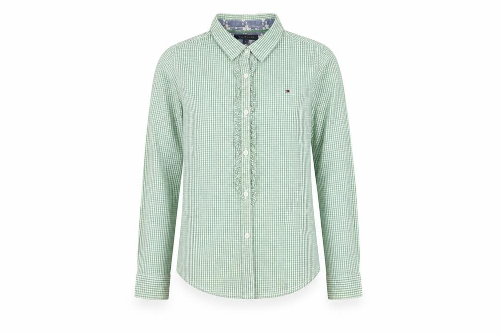 Tommy Hilfiger Green Check Button-Up Shirt - Girls Size 12