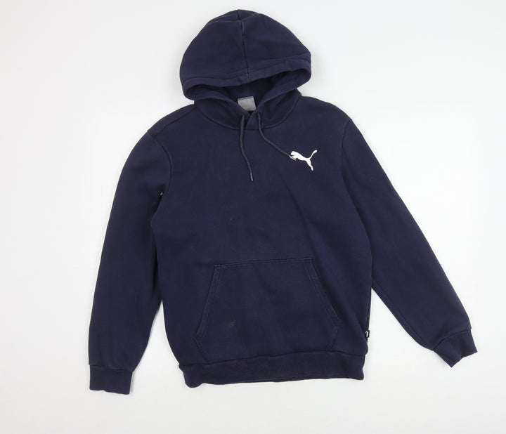 Puma Men's Blue Small Hoodie with Logo Accents